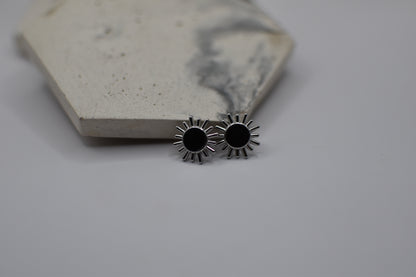 Silver Sunny Black Earrings