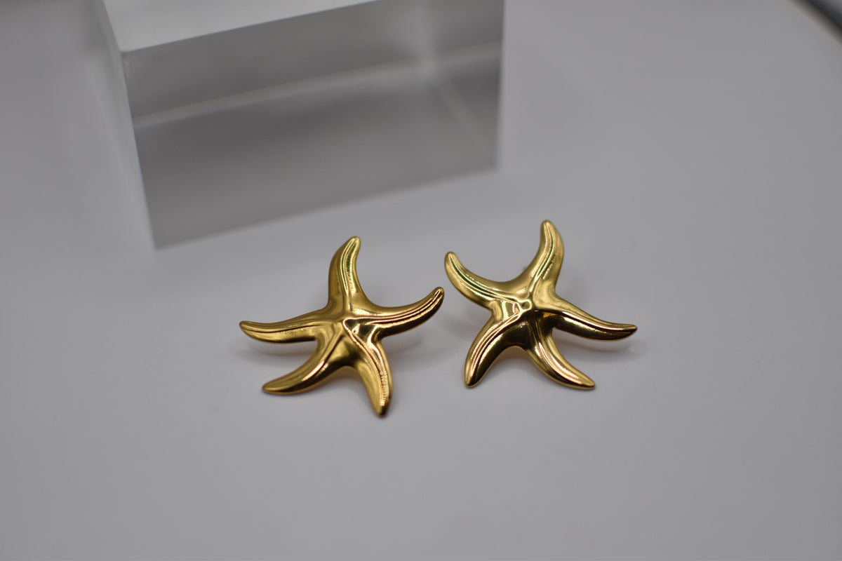 Gold Starfish Earrings