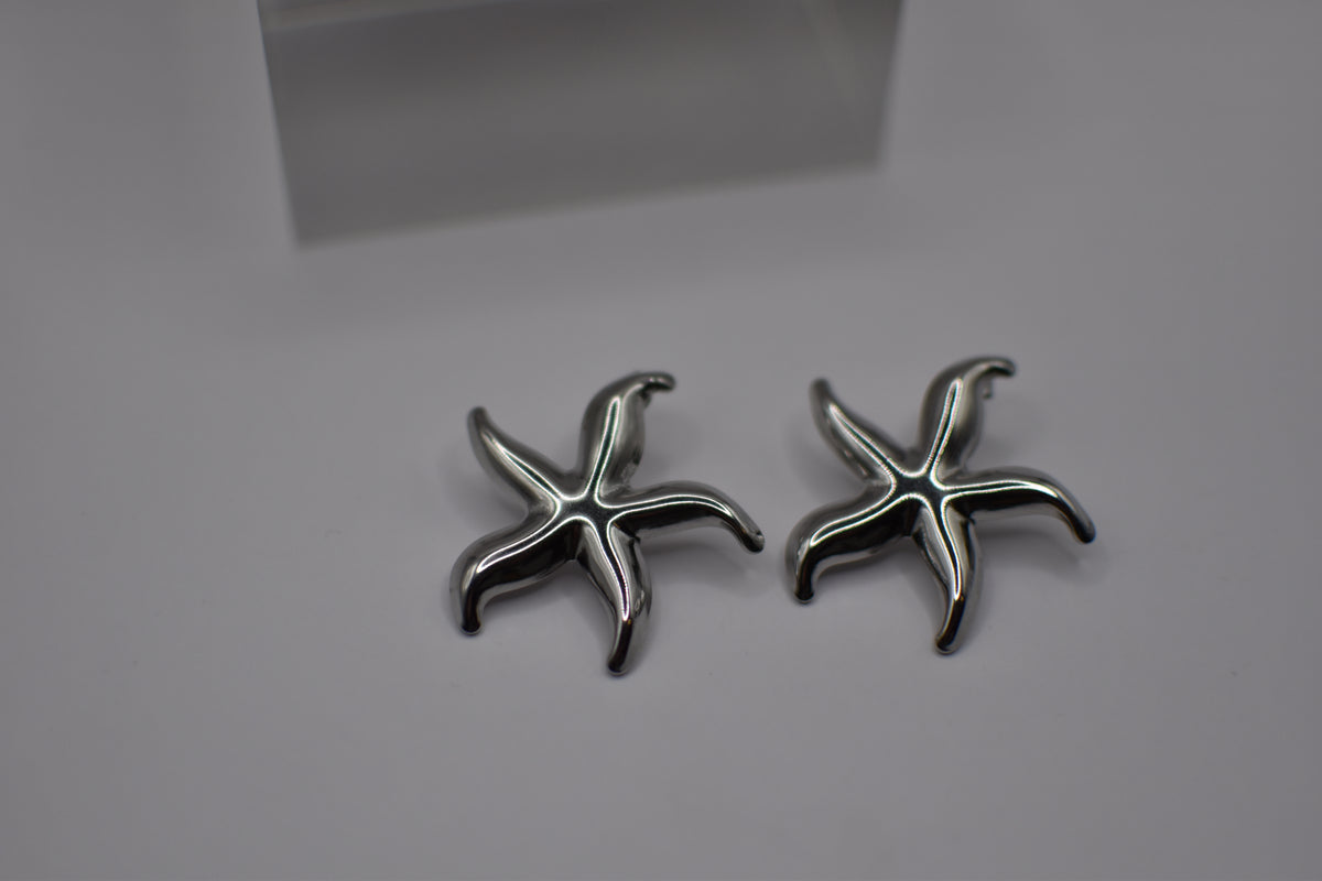 Silver Starfish Earrings
