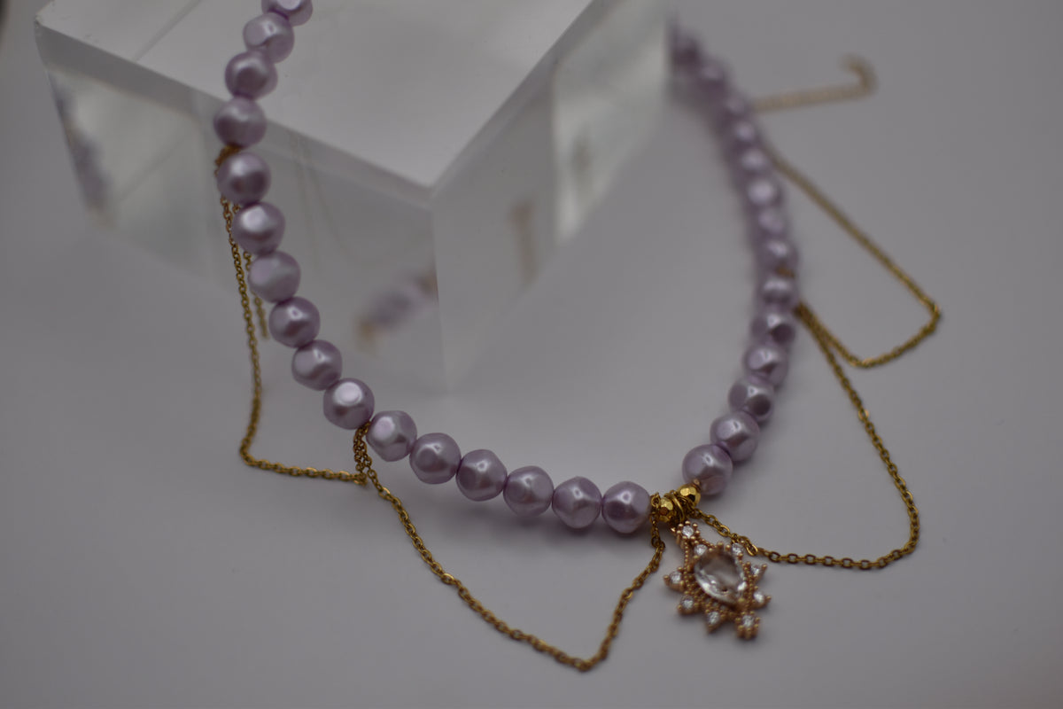 Purple Pearl Necklace