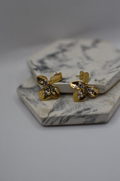 Pearl Petal Earrings