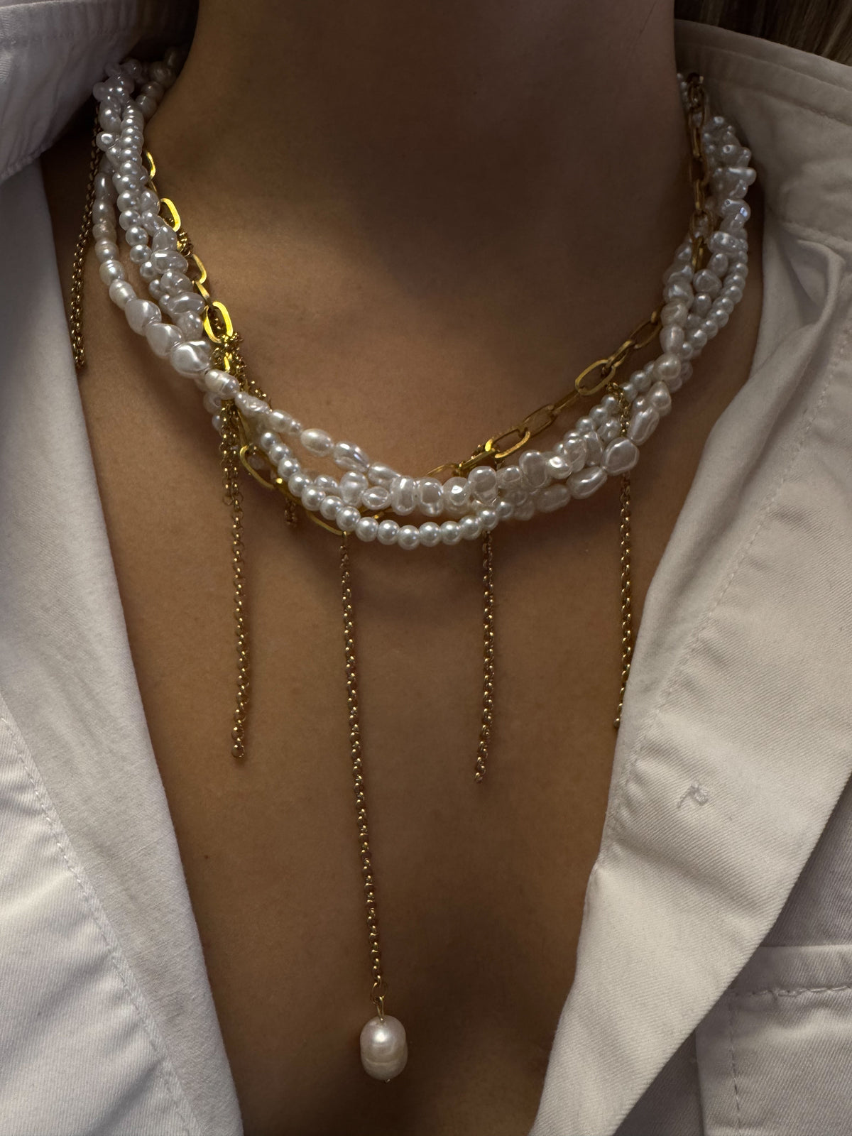 Triple Pearl Necklace