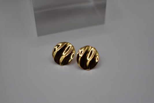 Gold Round Earrings