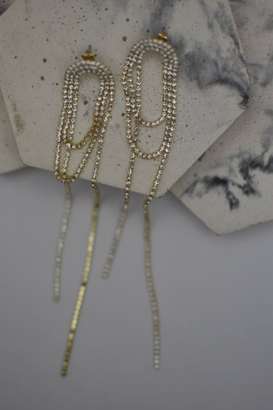 Gold Crystal Earrings