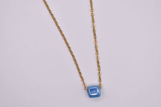 Colorful Cube Gold Chain