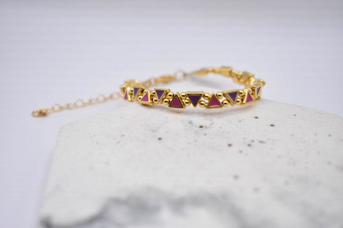 Blue-Pink Triangle Bracelet
