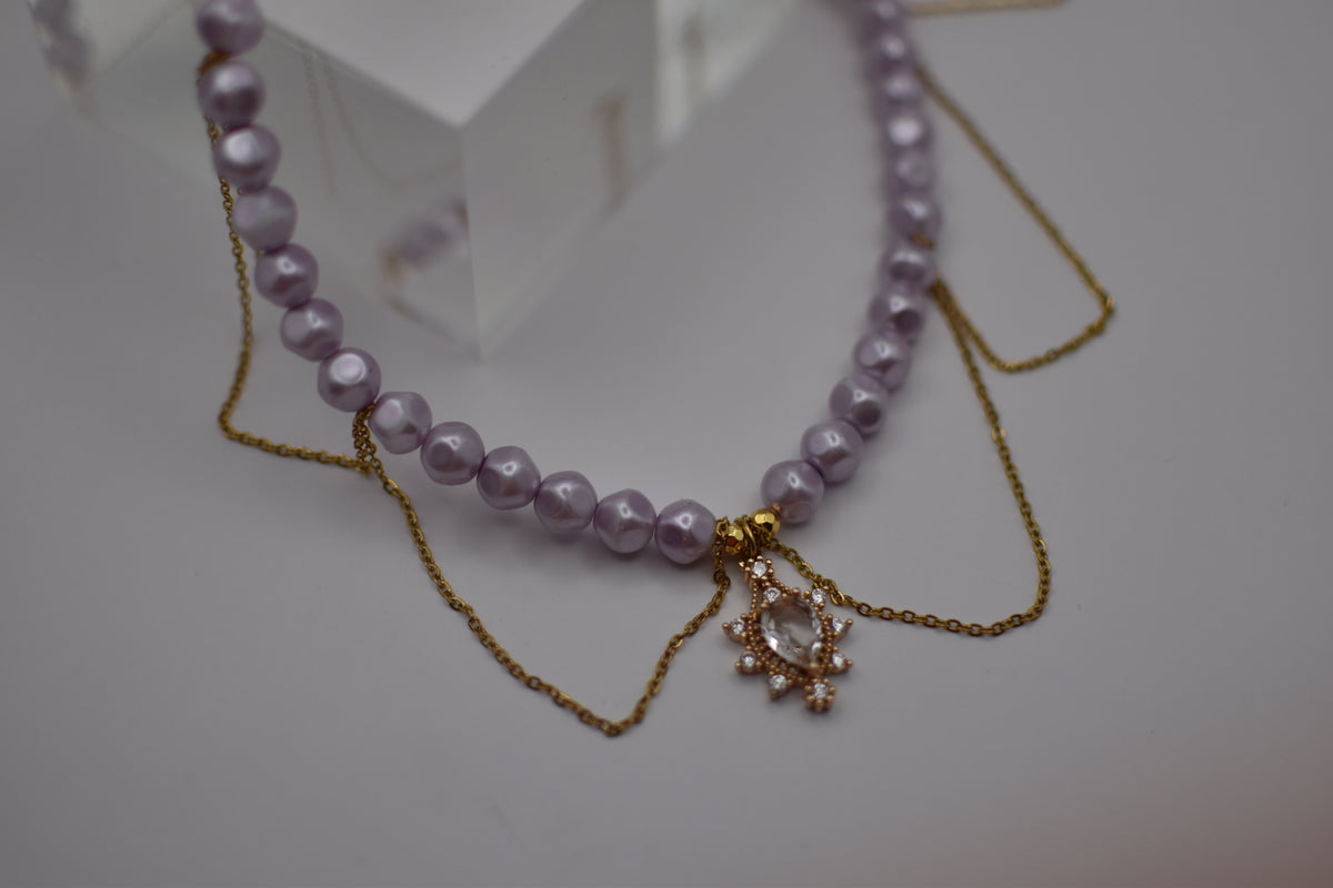 Purple Pearl Necklace